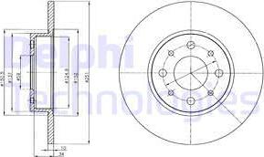 Delphi BG4312 - Тормозной диск autospares.lv