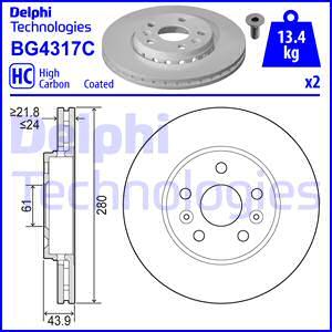 Delphi BG4317C - Тормозной диск autospares.lv