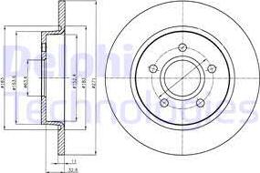 Delphi BG4386C - Тормозной диск autospares.lv