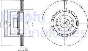 Delphi BG4338C - Тормозной диск autospares.lv