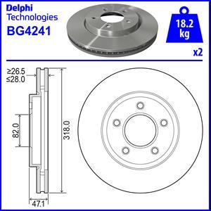 Delphi BG4241 - Тормозной диск autospares.lv