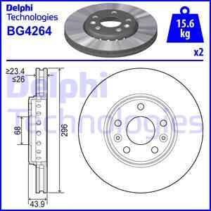 Delphi BG4264 - Тормозной диск autospares.lv