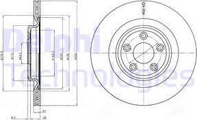 Delphi BG4202C-18B1 - Тормозной диск autospares.lv