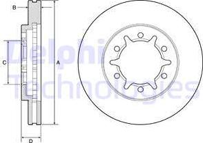 Delphi BG4795C - Тормозной диск autospares.lv