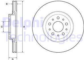 Delphi BG4797C - Тормозной диск autospares.lv