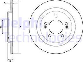 Delphi BG4749C - Тормозной диск autospares.lv