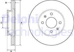 Delphi BG4744C - Тормозной диск autospares.lv