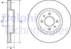 Delphi BG4743C - Тормозной диск autospares.lv