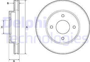 Delphi BG4742C - Тормозной диск autospares.lv