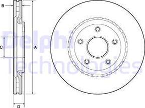 Delphi BG4759C - Тормозной диск autospares.lv