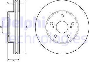 Delphi BG4758C - Тормозной диск autospares.lv