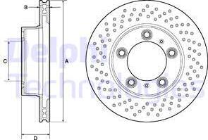 Delphi BG4769C - Тормозной диск autospares.lv