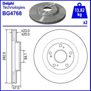 Delphi BG4768 - Тормозной диск autospares.lv