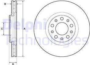 Delphi BG4763C - Тормозной диск autospares.lv