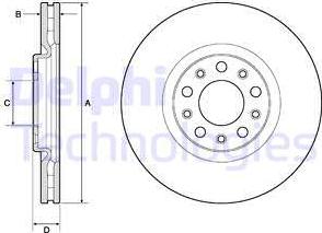 Delphi BG4763C-18B1 - Тормозной диск autospares.lv