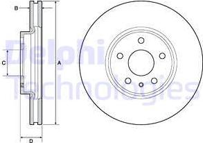 Delphi BG4702C - Тормозной диск autospares.lv