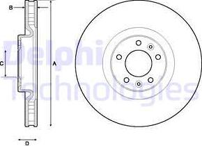 Delphi BG4716C - Тормозной диск autospares.lv