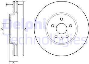 Delphi BG4710C-18B1 - Тормозной диск autospares.lv