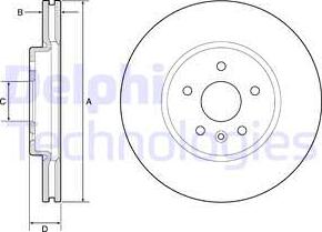 Delphi BG4783C - Тормозной диск autospares.lv