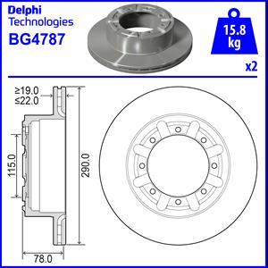 Delphi BG4787 - Тормозной диск autospares.lv