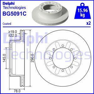 Delphi BG5091C - Тормозной диск autospares.lv