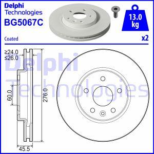 Delphi BG5067C - Тормозной диск autospares.lv