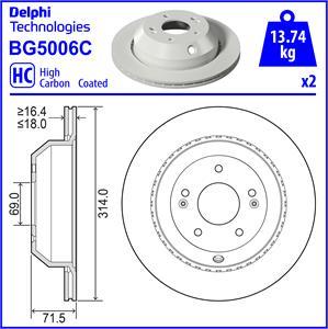 Delphi BG5006C - Тормозной диск autospares.lv