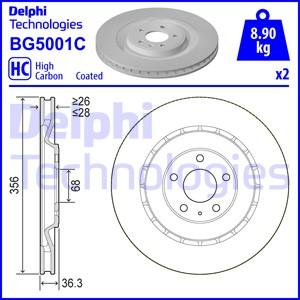 Delphi BG5001C - Тормозной диск autospares.lv