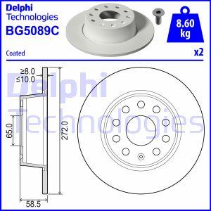 Delphi BG5089C - Тормозной диск autospares.lv
