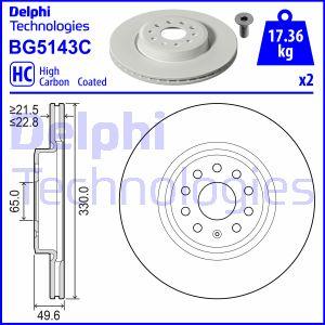 Delphi BG5143C - Тормозной диск autospares.lv