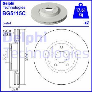 Delphi BG5115C - Тормозной диск autospares.lv