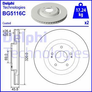 Delphi BG5116C - Тормозной диск autospares.lv