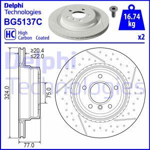 Delphi BG5137C - Тормозной диск autospares.lv