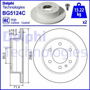 Delphi BG5124C - Тормозной диск autospares.lv