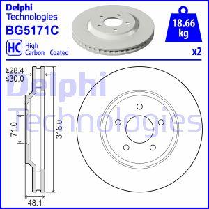 Delphi BG5171C - Тормозной диск autospares.lv
