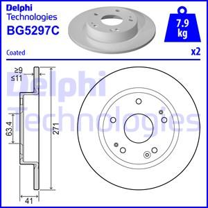 Delphi BG5297C - Тормозной диск autospares.lv