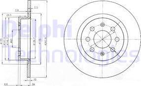 Delphi BG3945 - Тормозной диск autospares.lv