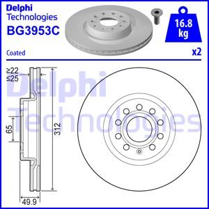 Delphi BG3953C-18B1 - Тормозной диск autospares.lv