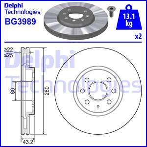 Delphi BG3989 - Тормозной диск autospares.lv