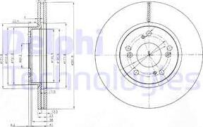 Delphi BG3980 - Тормозной диск autospares.lv