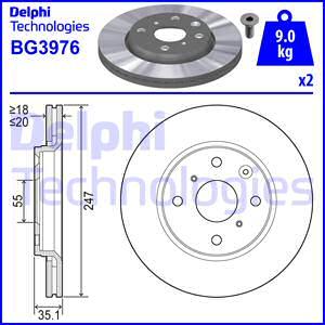 Delphi BG3976 - Тормозной диск autospares.lv
