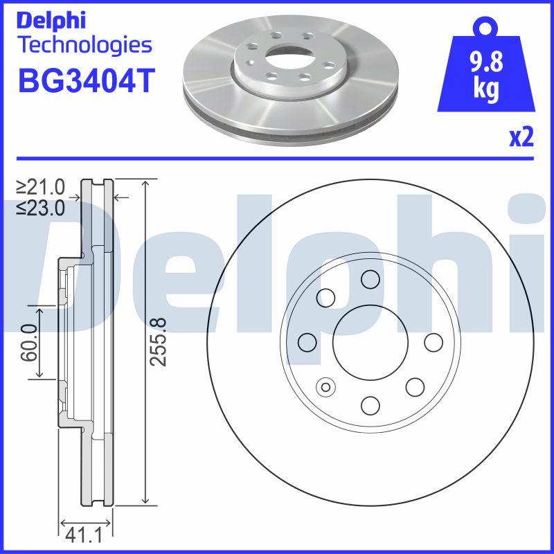 Delphi BG3404T - Тормозной диск autospares.lv