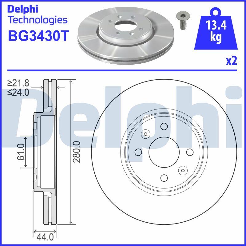 Delphi BG3430T - Тормозной диск autospares.lv