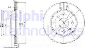 Delphi BG3555 - Тормозной диск autospares.lv