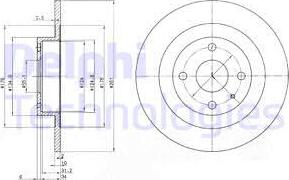 Delphi BG3556 - Тормозной диск autospares.lv