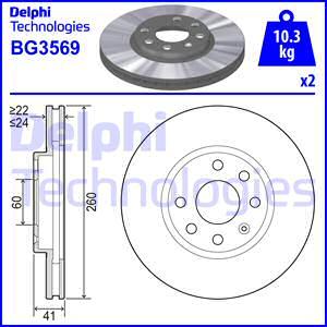 Delphi BG3569 - Тормозной диск autospares.lv