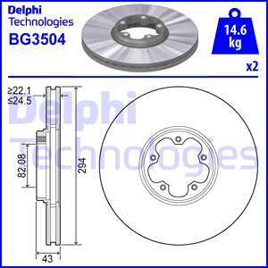 Delphi BG3504 - Тормозной диск autospares.lv