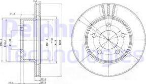 Delphi BG3532 - Тормозной диск autospares.lv