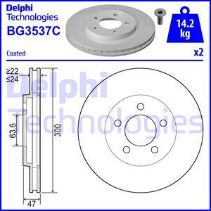 Delphi BG3537C - Тормозной диск autospares.lv