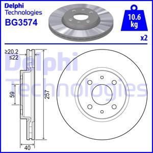 Delphi BG3574 - Тормозной диск autospares.lv